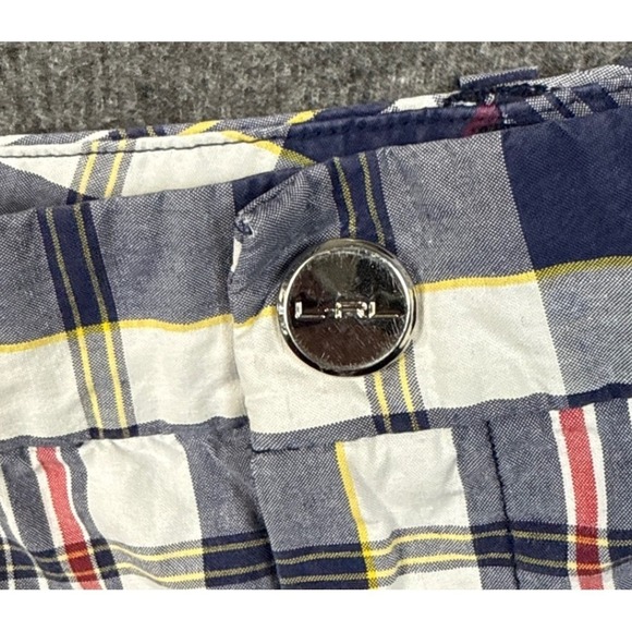 LRL Lauren Ralph Lauren Active‎ Plaid Shorts Women 14 Red & Blue Golf Bermudas - Picture 12 of 13